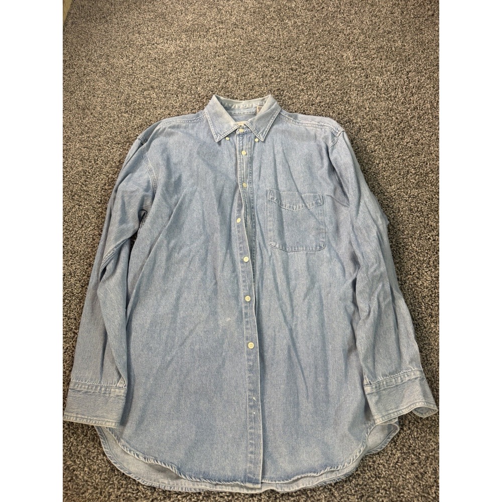 Vintage American Eagle Denim Button Down Shirt Men's Size Medium Blue